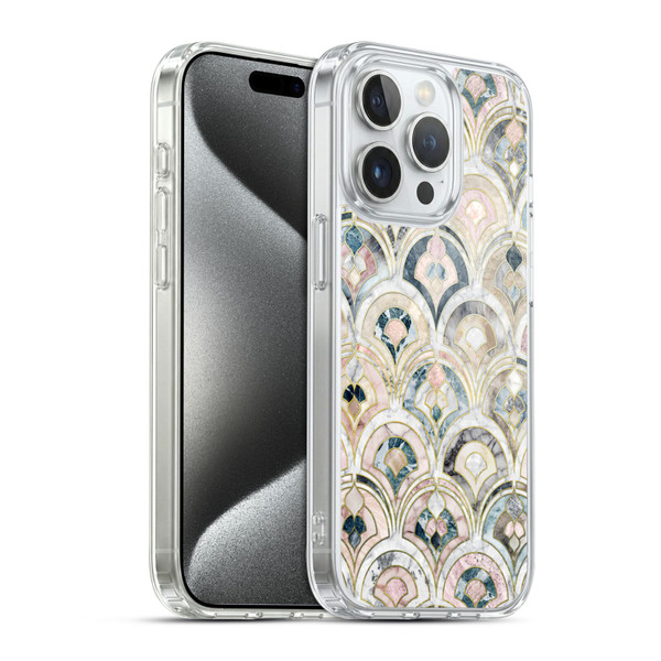 Micklyn Le Feuvre Marble Patterns Art Deco Tiles In Soft Pastels Soft Gel Case for Apple iPhone 15 Pro & MagSafe