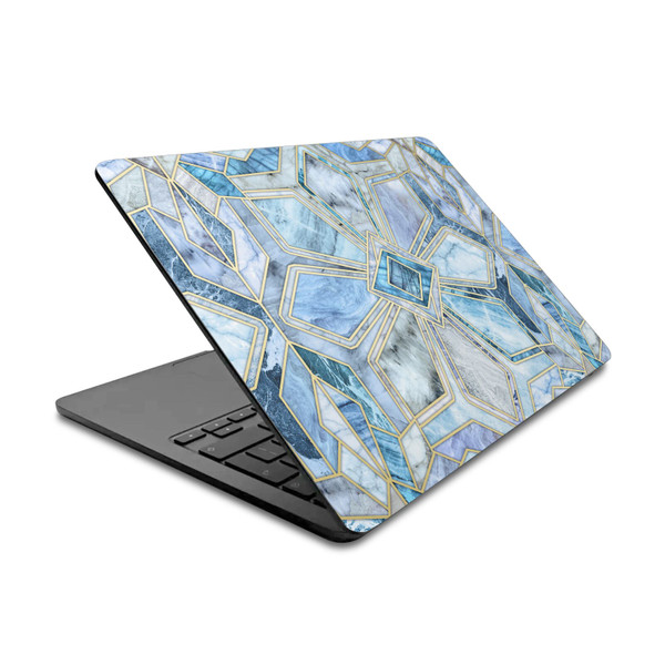 Micklyn Le Feuvre Marble Patterns Geometric Gilded Stone Tiles In Soft Blues Vinyl Sticker Skin Decal Cover for Apple MacBook Air 13.6" A2681 (2022)