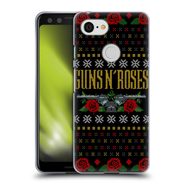 Guns N' Roses Christmas Text Logo Pistol Soft Gel Case for Google Pixel 3