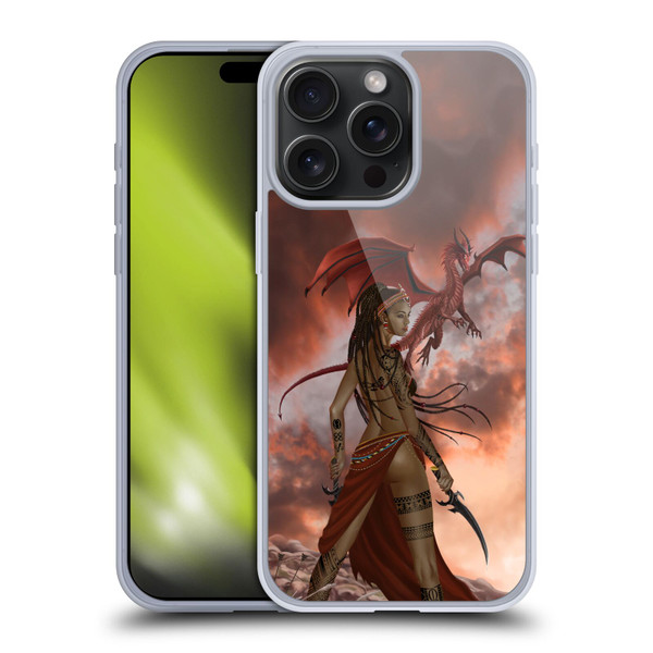 Nene Thomas Art African Warrior Woman & Dragon Soft Gel Case for Apple iPhone 15 Pro Max