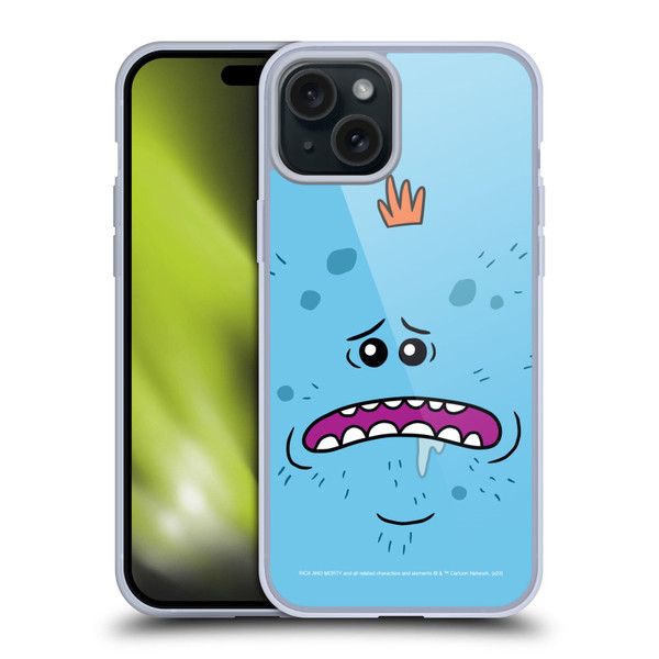 Rick And Morty Season 4 Graphics Mr. Meeseeks Soft Gel Case for Apple iPhone 15 Plus