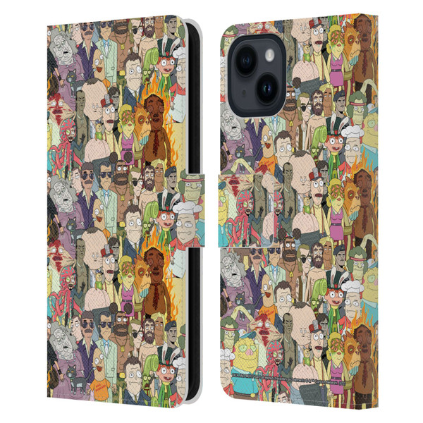 Rick And Morty Season 3 Graphics Interdimensional Space Cable Leather Book Wallet Case Cover For Apple iPhone 15