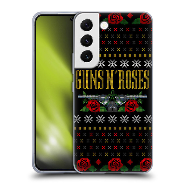 Guns N' Roses Christmas Text Logo Pistol Soft Gel Case for Samsung Galaxy S22 5G