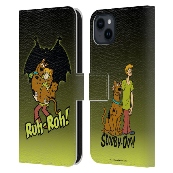 Scooby-Doo Mystery Inc. Ruh-Roh Leather Book Wallet Case Cover For Apple iPhone 15 Plus