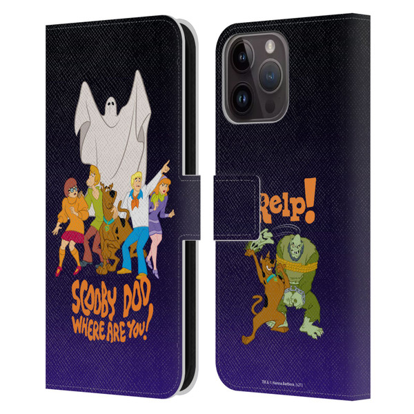 Scooby-Doo Mystery Inc. Where Are You? Leather Book Wallet Case Cover For Apple iPhone 15 Pro Max