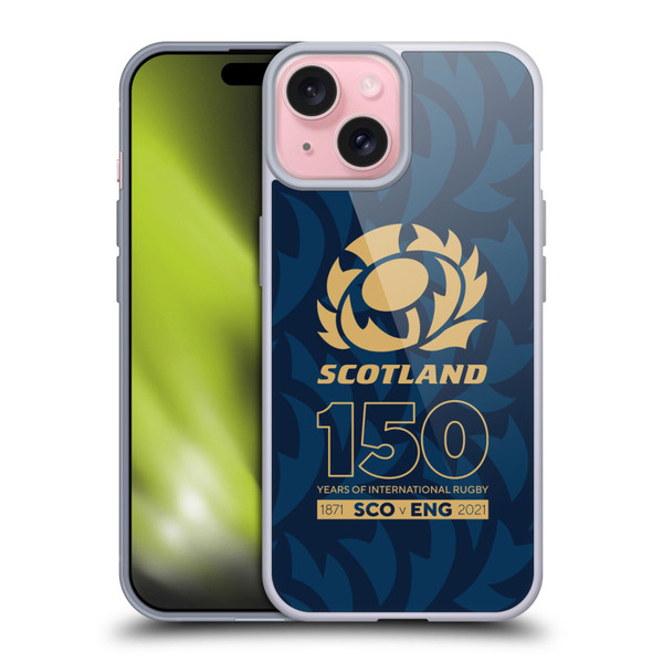 Scotland Rugby 150th Anniversary Thistle Soft Gel Case for Apple iPhone 15