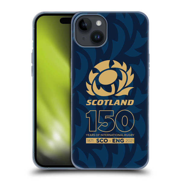 Scotland Rugby 150th Anniversary Thistle Soft Gel Case for Apple iPhone 15 Plus