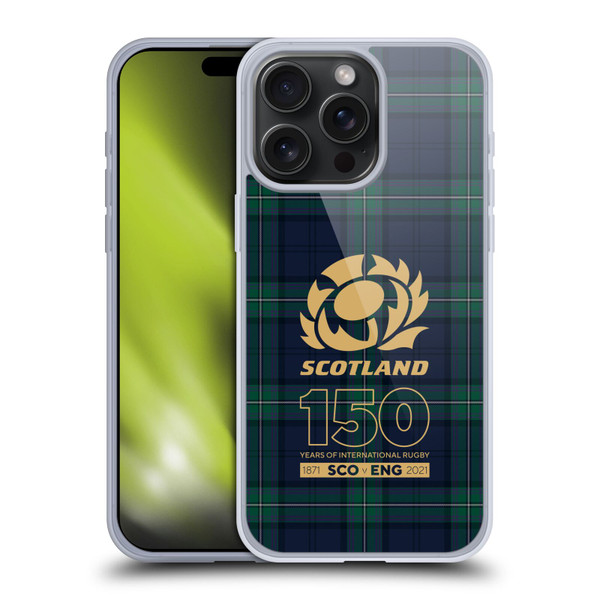 Scotland Rugby 150th Anniversary Tartan Soft Gel Case for Apple iPhone 15 Pro Max