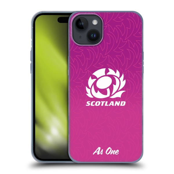 Scotland Rugby Graphics Gradient Pattern Soft Gel Case for Apple iPhone 15 Plus