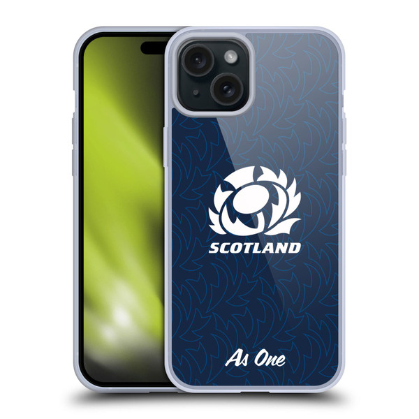 Scotland Rugby Graphics Pattern Soft Gel Case for Apple iPhone 15 Plus