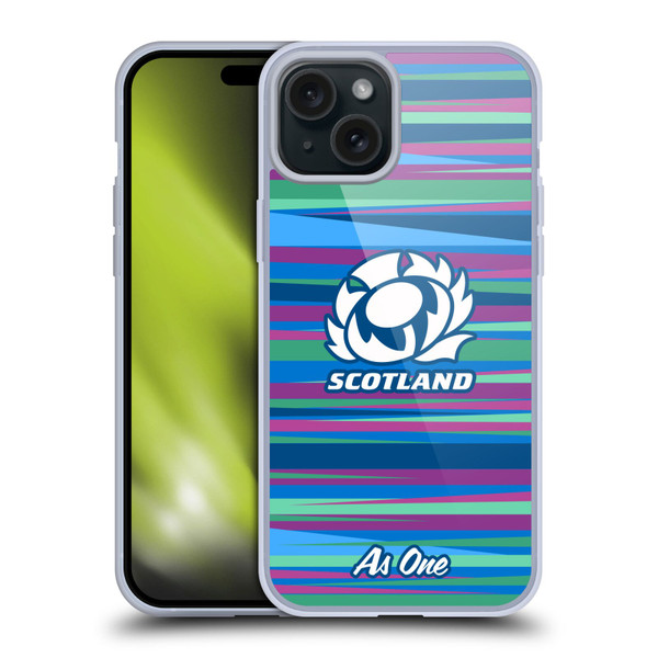 Scotland Rugby Graphics Training Pattern Soft Gel Case for Apple iPhone 15 Plus