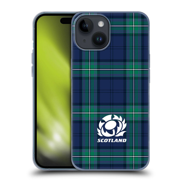 Scotland Rugby Logo 2 Tartans Soft Gel Case for Apple iPhone 15