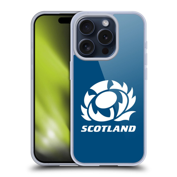 Scotland Rugby Logo 2 Plain Soft Gel Case for Apple iPhone 15 Pro
