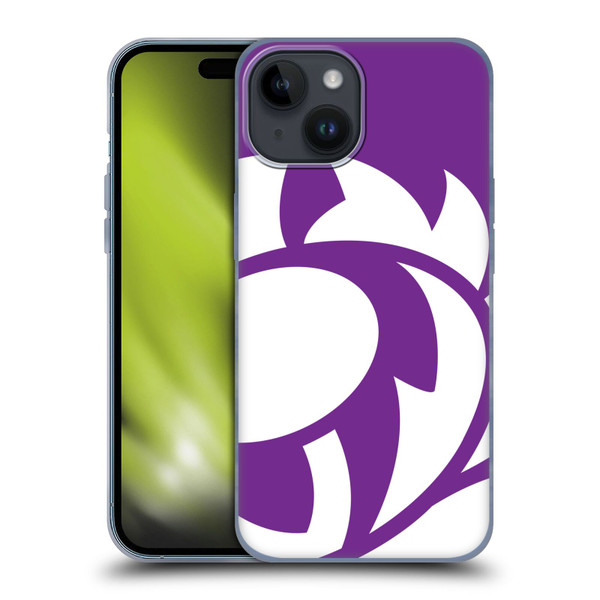 Scotland Rugby Oversized Thistle Purple Heather Soft Gel Case for Apple iPhone 15