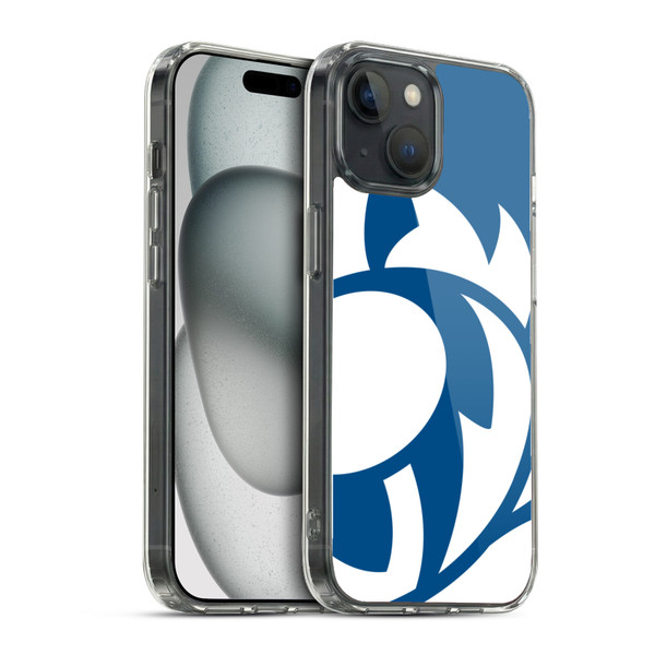Scotland Rugby Oversized Thistle Saltire Blue Soft Gel Case for Apple iPhone 15 & MagSafe
