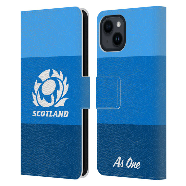 Scotland Rugby Graphics Stripes Pattern Leather Book Wallet Case Cover For Apple iPhone 15