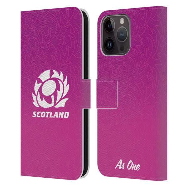 Scotland Rugby Graphics Gradient Pattern Leather Book Wallet Case Cover For Apple iPhone 15 Pro Max