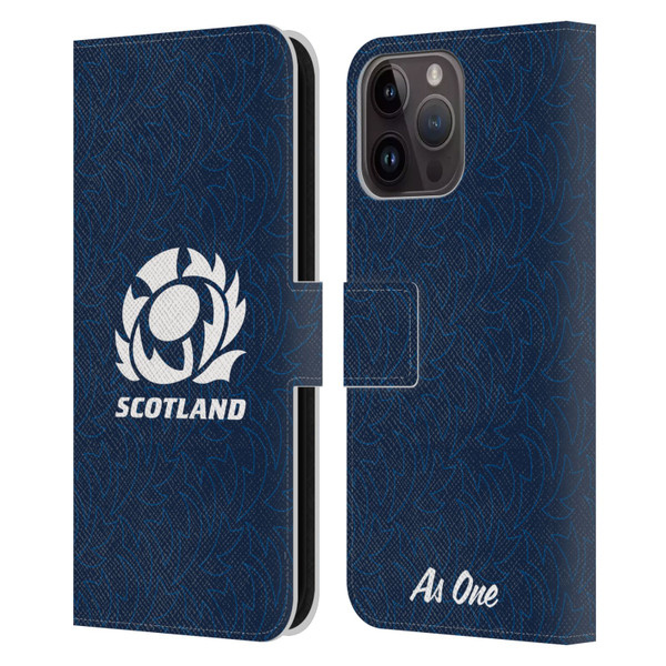 Scotland Rugby Graphics Pattern Leather Book Wallet Case Cover For Apple iPhone 15 Pro Max