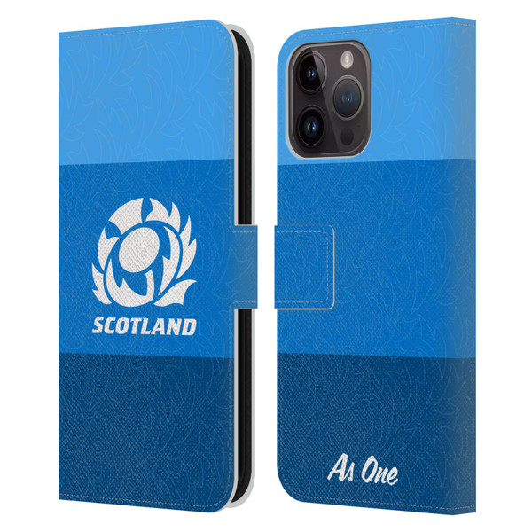 Scotland Rugby Graphics Stripes Pattern Leather Book Wallet Case Cover For Apple iPhone 15 Pro Max