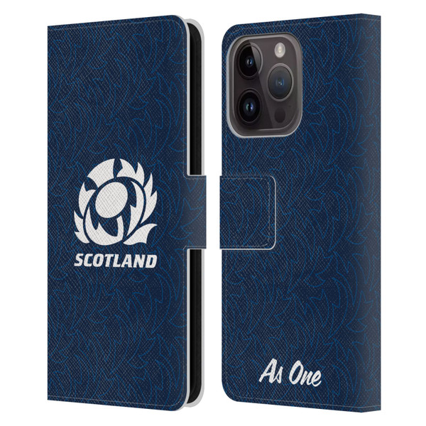 Scotland Rugby Graphics Pattern Leather Book Wallet Case Cover For Apple iPhone 15 Pro