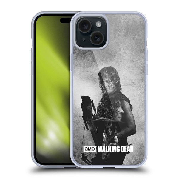 AMC The Walking Dead Double Exposure Daryl Soft Gel Case for Apple iPhone 15 Plus