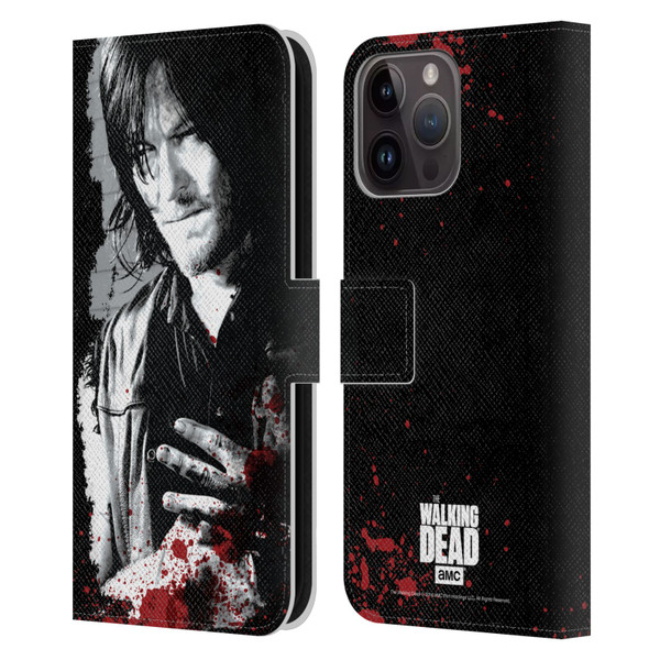 AMC The Walking Dead Gore Wounded Hand Leather Book Wallet Case Cover For Apple iPhone 15 Pro Max