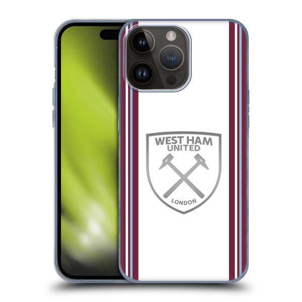 West Ham United FC 2023/24 Crest Kit Away Soft Gel Case for Apple iPhone 15 Pro Max