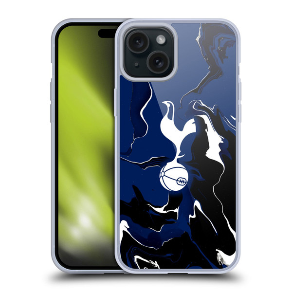 Tottenham Hotspur F.C. Badge Marble Soft Gel Case for Apple iPhone 15 Plus