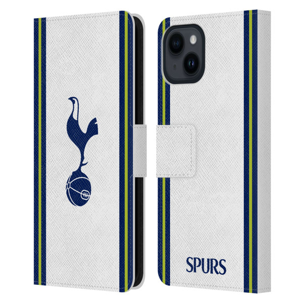 Tottenham Hotspur F.C. 2022/23 Badge Kit Home Leather Book Wallet Case Cover For Apple iPhone 15