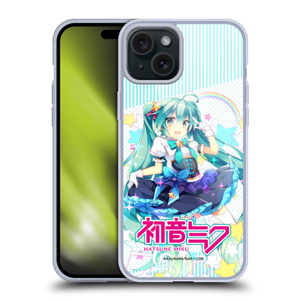 Hatsune Miku Graphics Stars And Rainbow Soft Gel Case for Apple iPhone 15 Plus