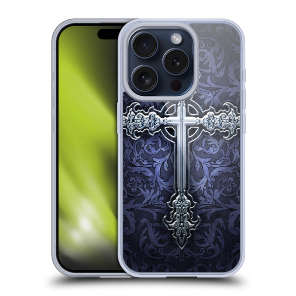 Brigid Ashwood Crosses Gothic Soft Gel Case for Apple iPhone 15 Pro