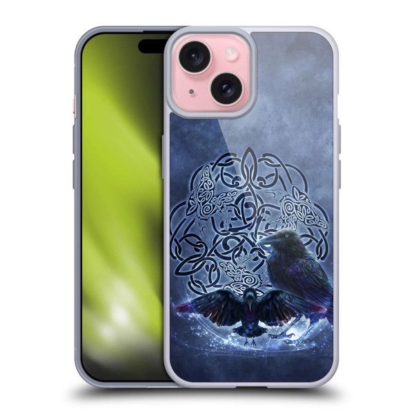 Brigid Ashwood Celtic Wisdom Raven Soft Gel Case for Apple iPhone 15
