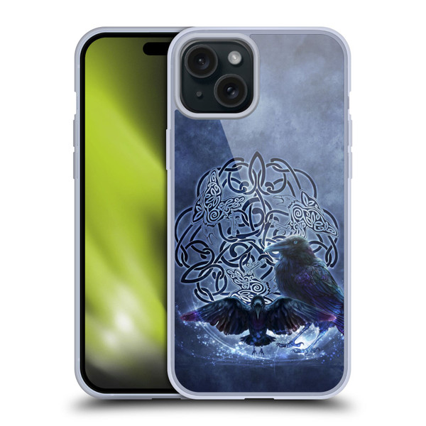Brigid Ashwood Celtic Wisdom Raven Soft Gel Case for Apple iPhone 15 Plus