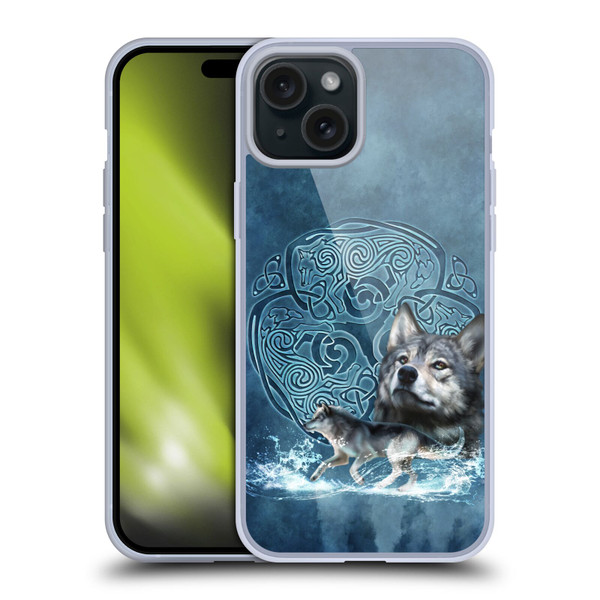 Brigid Ashwood Celtic Wisdom Wolf Soft Gel Case for Apple iPhone 15 Plus