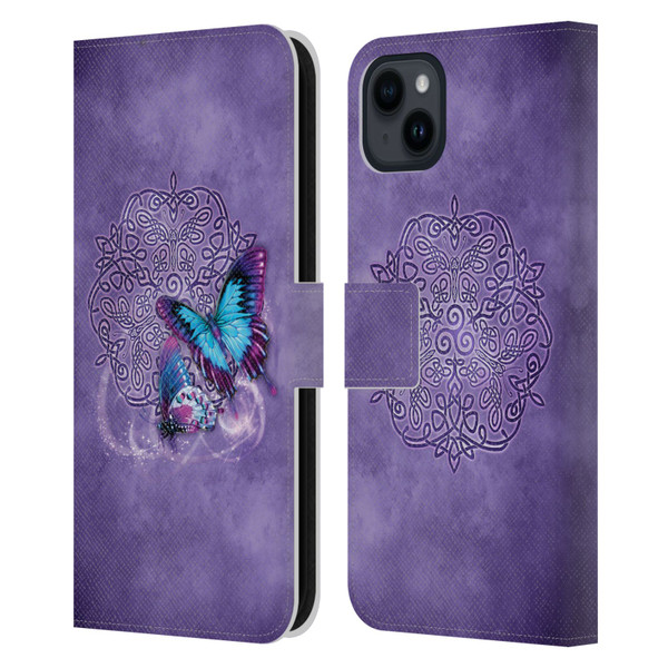 Brigid Ashwood Celtic Wisdom Butterfly Leather Book Wallet Case Cover For Apple iPhone 15 Plus