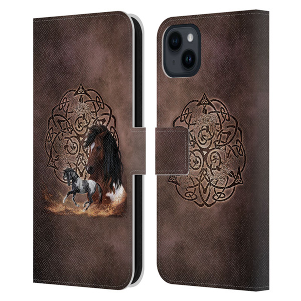 Brigid Ashwood Celtic Wisdom Horse Leather Book Wallet Case Cover For Apple iPhone 15 Plus