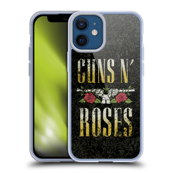Guns N' Roses Key Art Text Logo Pistol Soft Gel Case for Apple iPhone 12 Mini