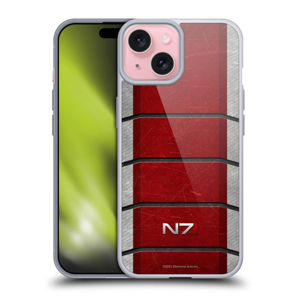 EA Bioware Mass Effect Graphics N7 Logo Armor Soft Gel Case for Apple iPhone 15 & MagSafe