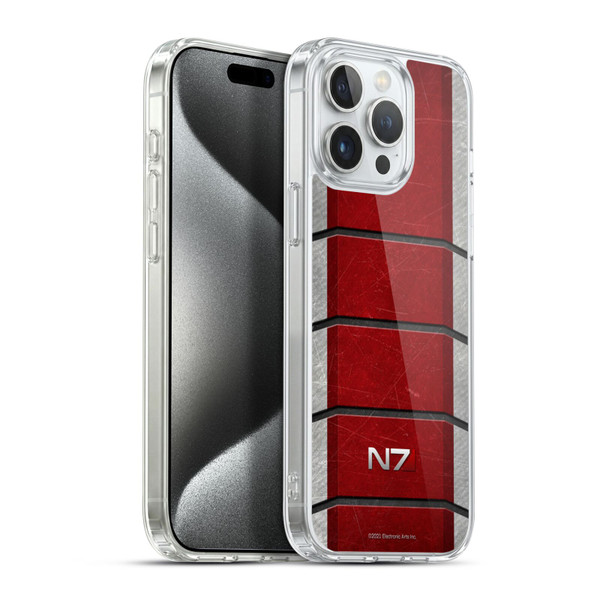 EA Bioware Mass Effect Graphics N7 Logo Armor Soft Gel Case for Apple iPhone 15 Pro Max & MagSafe