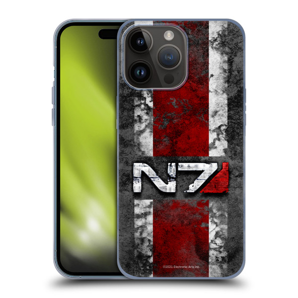 EA Bioware Mass Effect Graphics N7 Logo Distressed Soft Gel Case for Apple iPhone 15 Pro Max