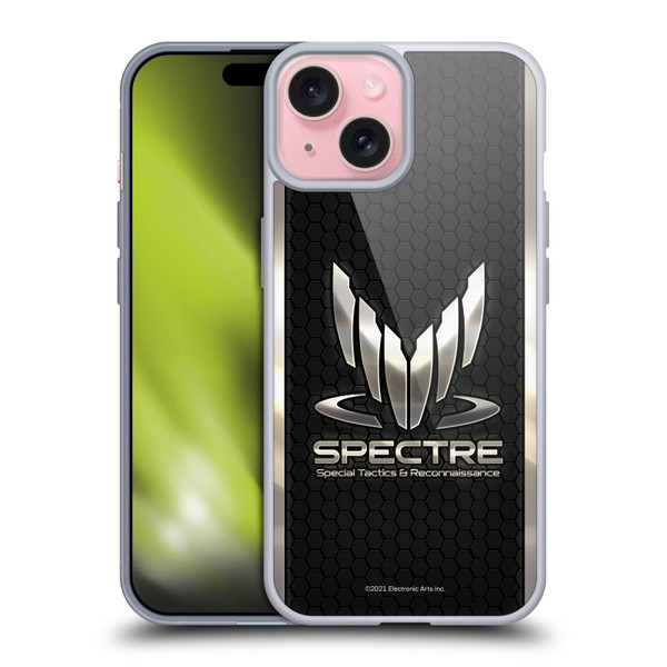EA Bioware Mass Effect 3 Badges And Logos Spectre Soft Gel Case for Apple iPhone 15