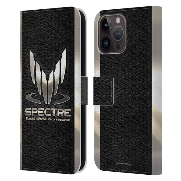 EA Bioware Mass Effect 3 Badges And Logos Spectre Leather Book Wallet Case Cover For Apple iPhone 15 Pro Max