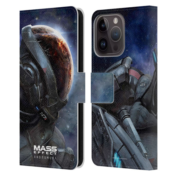 EA Bioware Mass Effect Andromeda Graphics Key Art 2017 Leather Book Wallet Case Cover For Apple iPhone 15 Pro