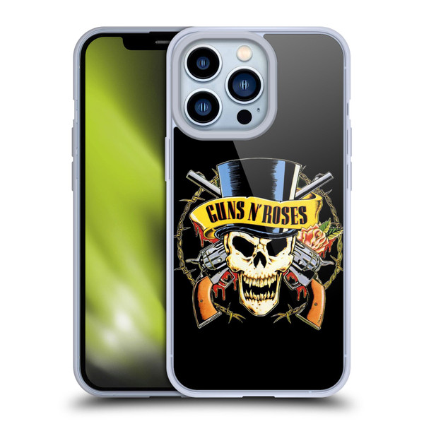 Guns N' Roses Key Art Top Hat Skull Soft Gel Case for Apple iPhone 13 Pro
