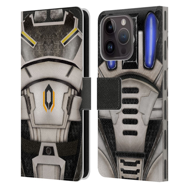 EA Bioware Mass Effect Armor Collection Cerberus Leather Book Wallet Case Cover For Apple iPhone 15 Pro