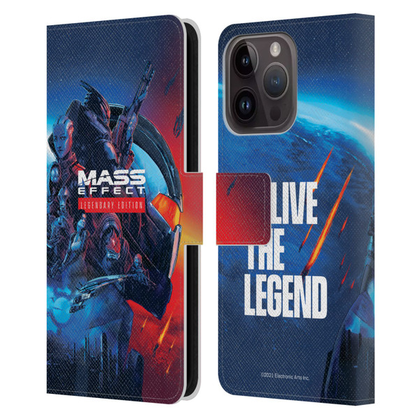 EA Bioware Mass Effect Legendary Graphics Key Art Leather Book Wallet Case Cover For Apple iPhone 15 Pro