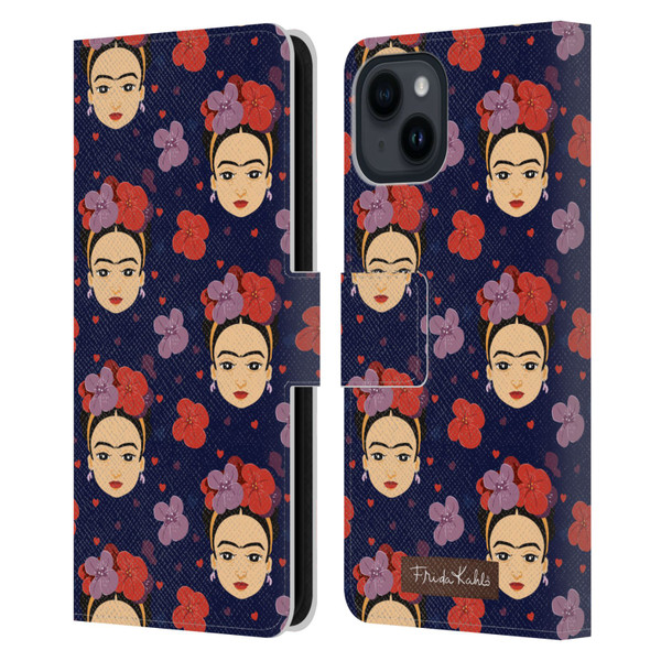 Frida Kahlo Doll Pattern 1 Leather Book Wallet Case Cover For Apple iPhone 15