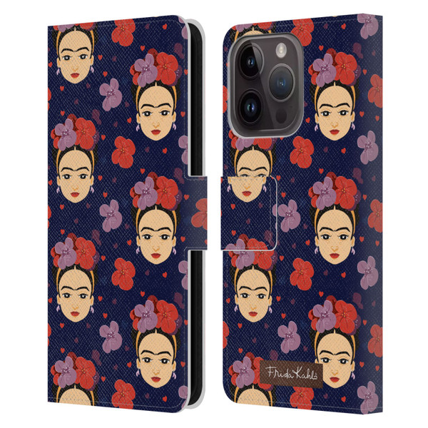 Frida Kahlo Doll Pattern 1 Leather Book Wallet Case Cover For Apple iPhone 15 Pro