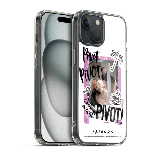 Friends TV Show Doodle Art Pivot Soft Gel Case for Apple iPhone 15 & MagSafe