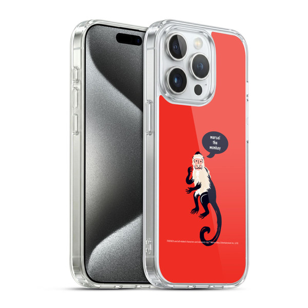 Friends TV Show Iconic Marcel The Monkey Soft Gel Case for Apple iPhone 15 Pro & MagSafe